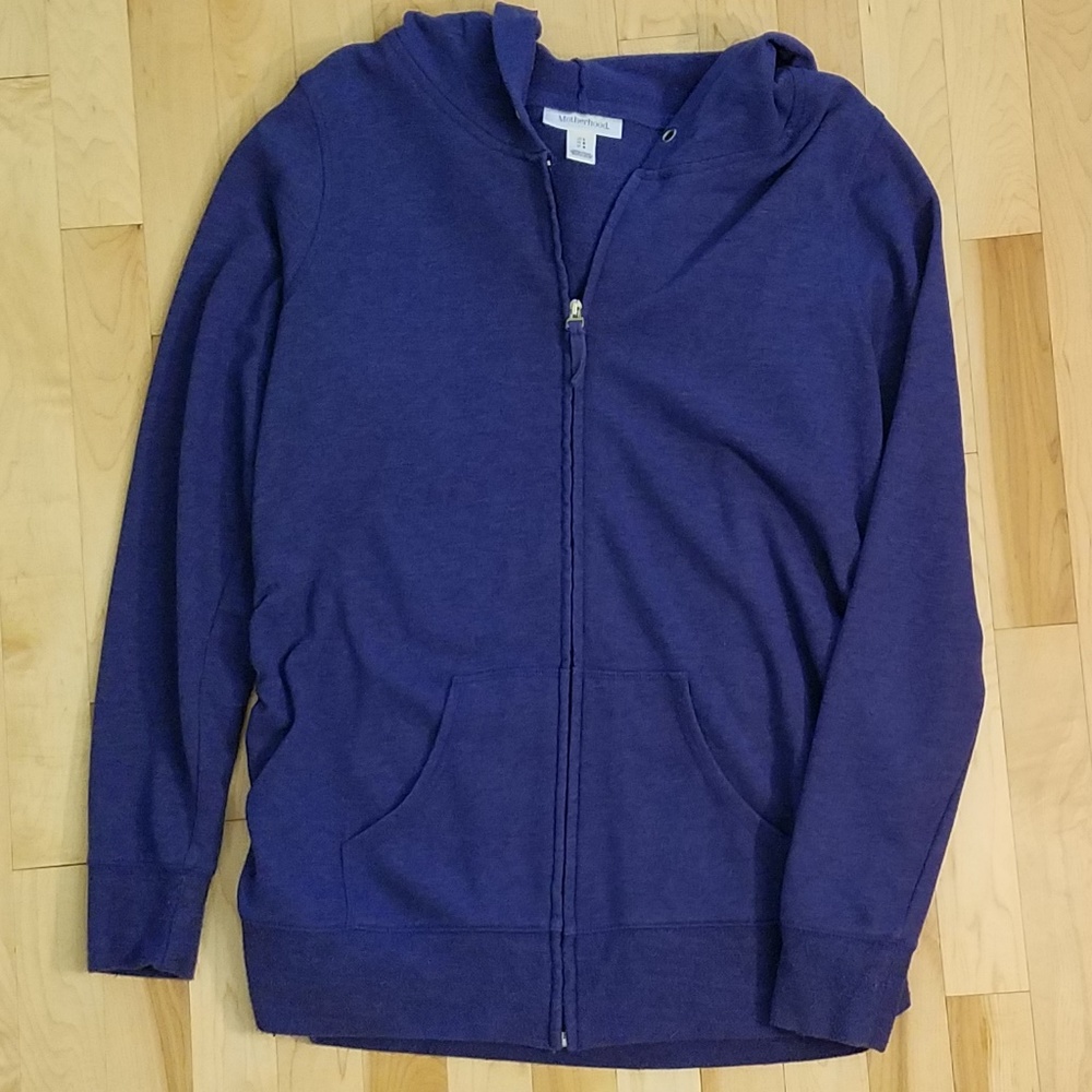 Motherhood Maternity hooded zip-up sweatshirt L